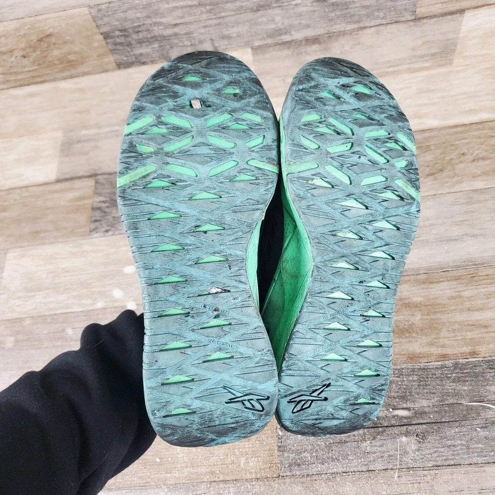 Reebok Nanoflex TR Work Womens Shoes Sz 5 W Black Seafoam Green Composite Toe